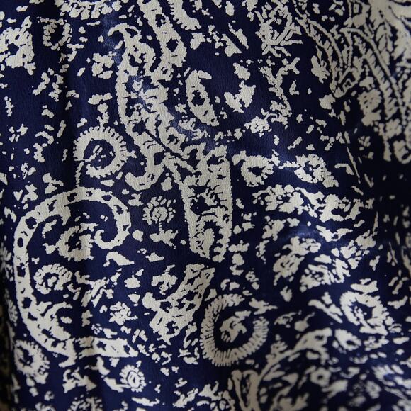 Jaeger 100% Silk Gold paisley Blouse size S - Picture 4 of 7